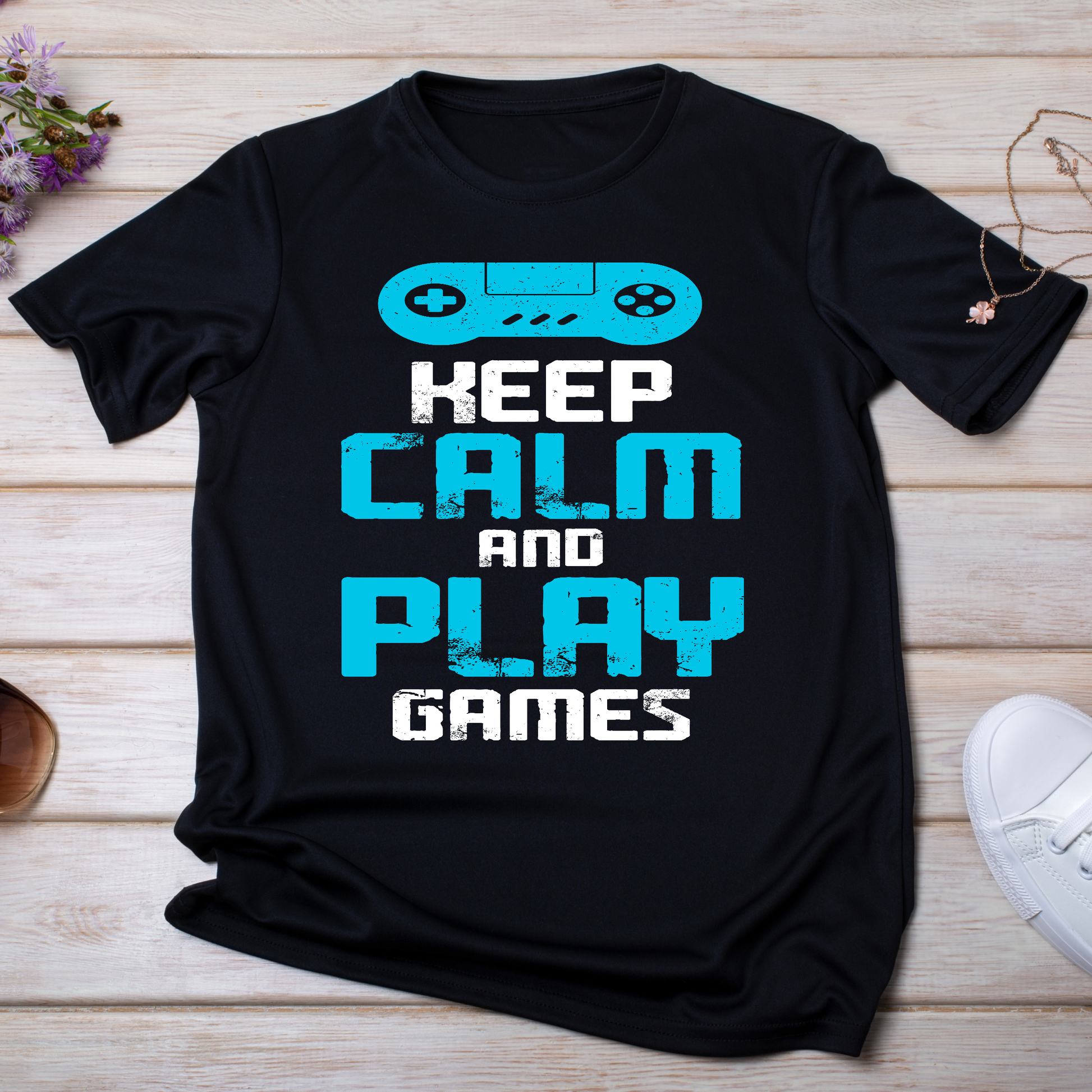 Keep calm and play games Women's gamer tee - Premium t-shirt from Lees Krazy Teez - Just $19.95! Shop now at Lees Krazy Teez