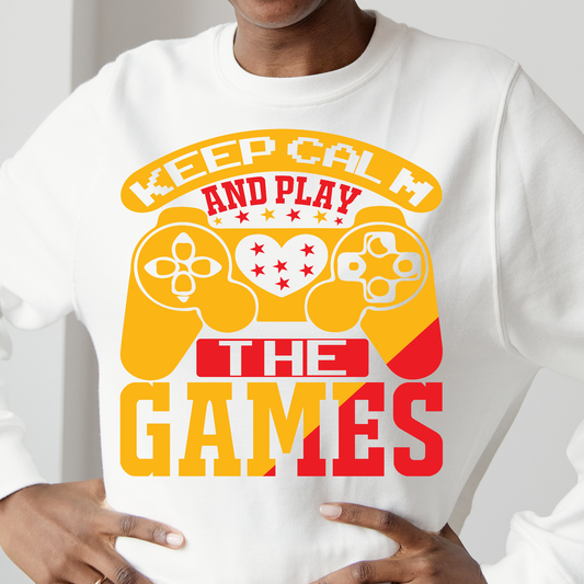 Keep calm and play the games Women's long sleeve t-shirt - Premium t-shirt from Lees Krazy Teez - Just $39.95! Shop now at Lees Krazy Teez