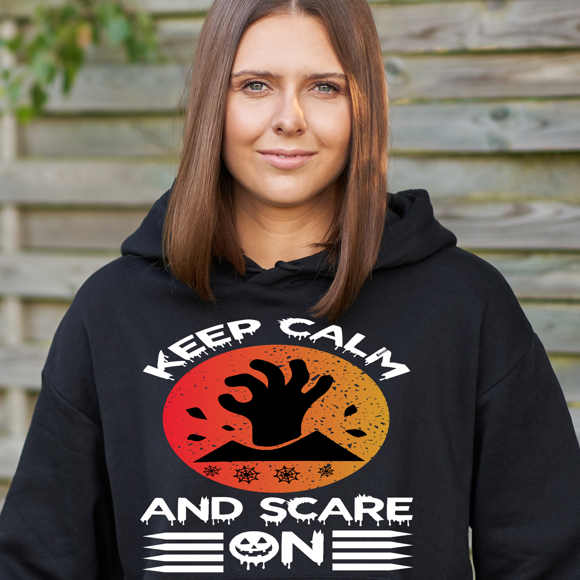 Keep calm and scare on Women's funny hoodie - Premium t-shirt from Lees Krazy Teez - Just $39.95! Shop now at Lees Krazy Teez