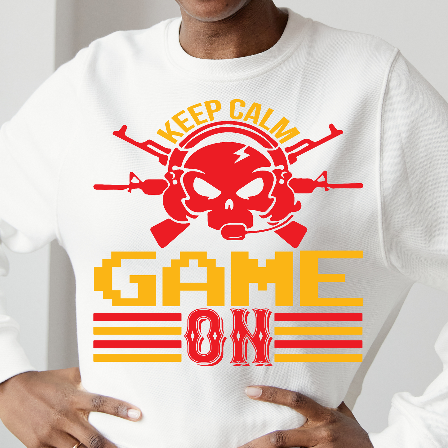 Keep calm game on Women's long sleeve t-shirt - Premium t-shirt from Lees Krazy Teez - Just $29.95! Shop now at Lees Krazy Teez