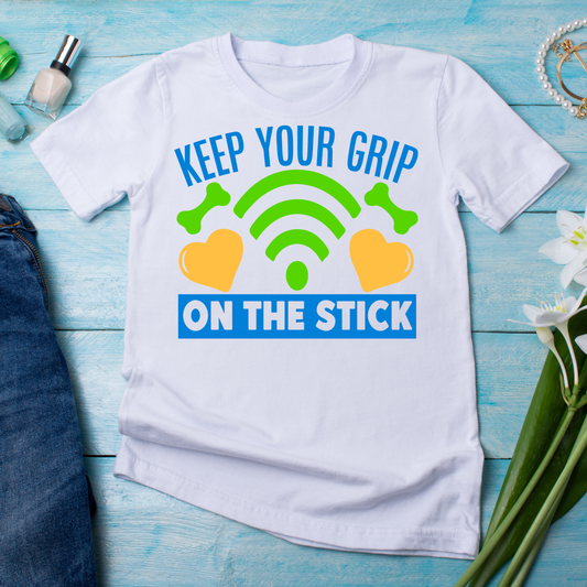 Keep your grip on the stick funny nerdy t-shirt - Premium t-shirt from Lees Krazy Teez - Just $19.95! Shop now at Lees Krazy Teez