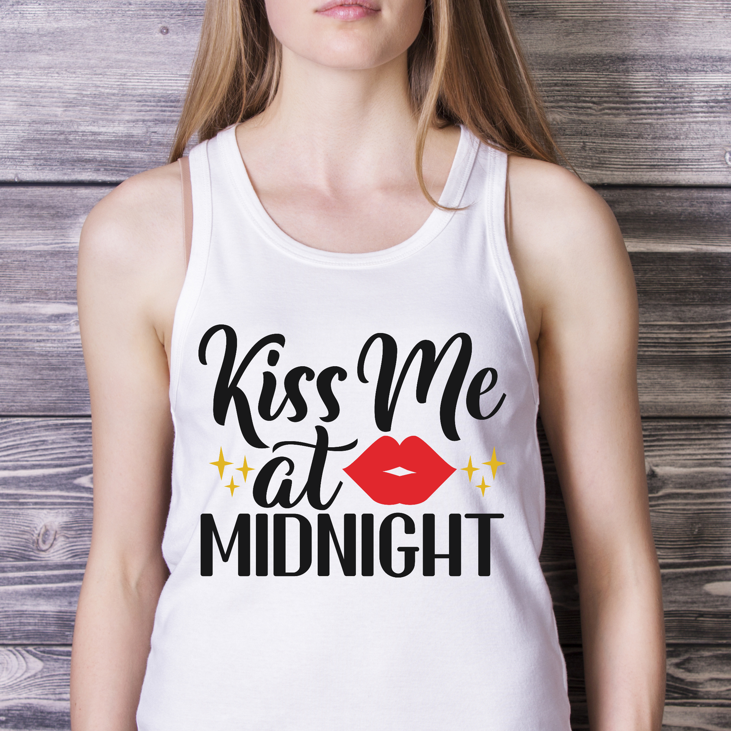 Kiss me at midnight Women's new year tank top - Premium t-shirt from Lees Krazy Teez - Just $19.95! Shop now at Lees Krazy Teez