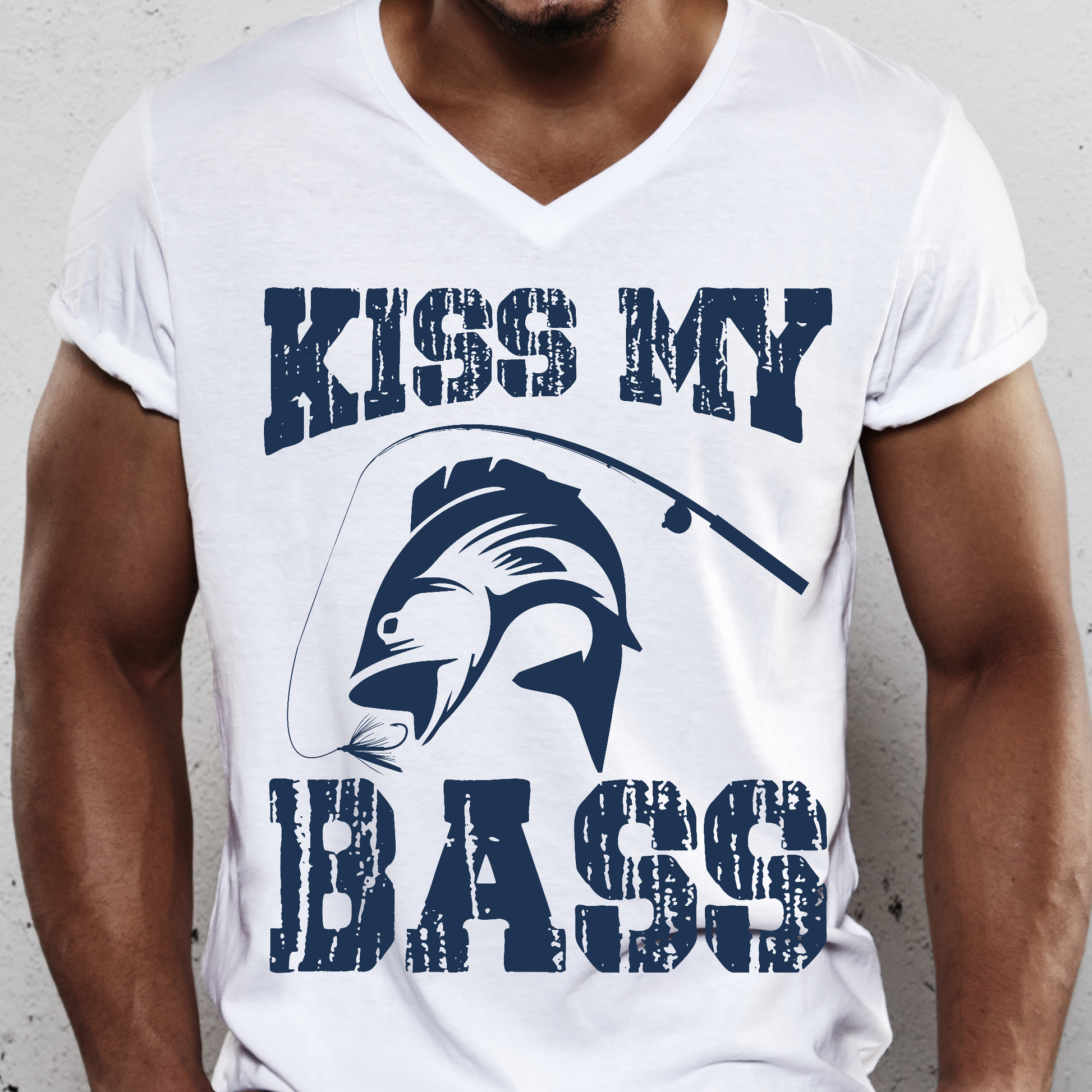 Kiss my bass fishing Men's t-shirt - Premium t-shirt from Lees Krazy Teez - Just $19.95! Shop now at Lees Krazy Teez