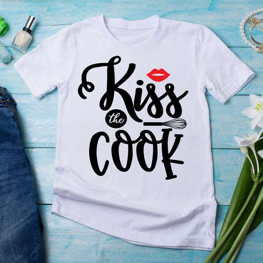 Kiss the cook Women's cooking baking t-shirt - Premium t-shirt from Lees Krazy Teez - Just $20.95! Shop now at Lees Krazy Teez