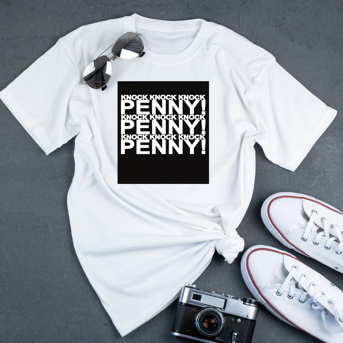 Knock knock penny awesome Women's t-shirt - Premium t-shirt from Lees Krazy Teez - Just $19.95! Shop now at Lees Krazy Teez