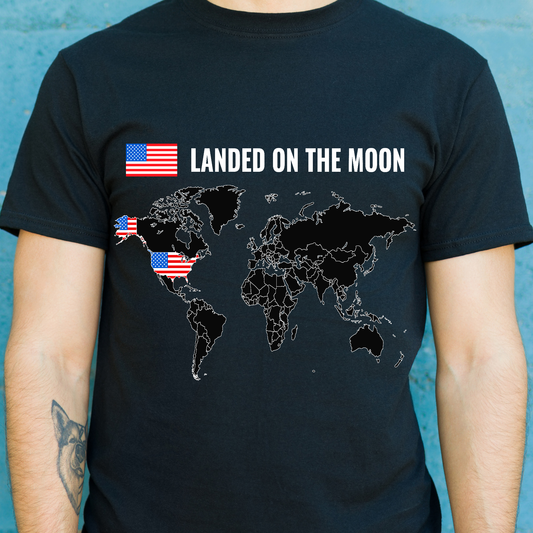 Landed on the moon Men's Patriot t-shirt - Premium t-shirt from Lees Krazy Teez - Just $19.95! Shop now at Lees Krazy Teez