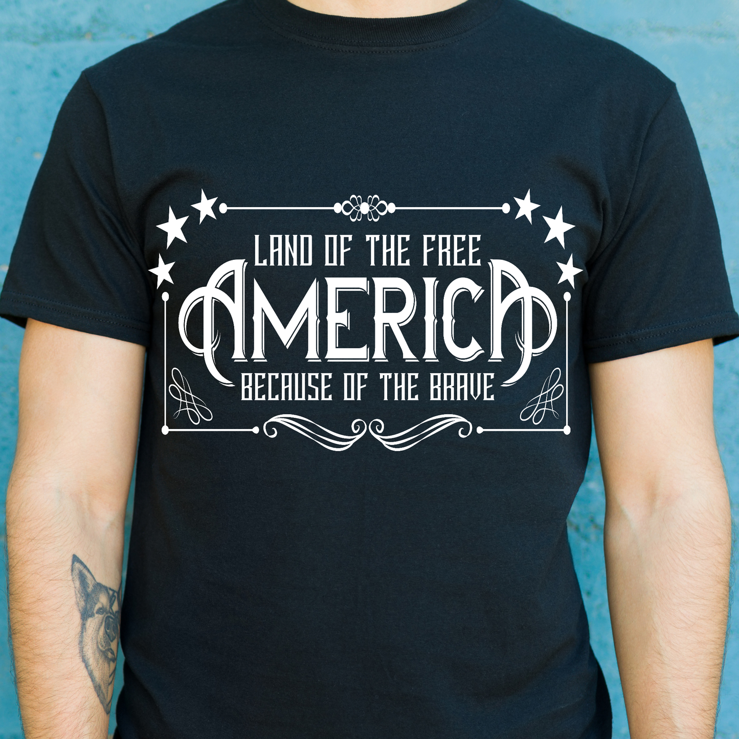 Land of the free America because of the brave Patriot t-shirt - Premium t-shirt from Lees Krazy Teez - Just $19.95! Shop now at Lees Krazy Teez