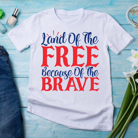 Land of the free because of the brave Women's patriot t-shirt - Premium t-shirt from Lees Krazy Teez - Just $21.95! Shop now at Lees Krazy Teez