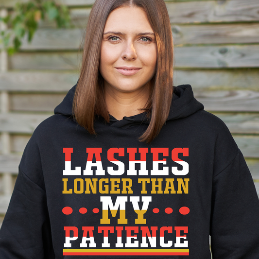 Lashes longer than my patience Women's funny hoodie - Premium t-shirt from Lees Krazy Teez - Just $39.95! Shop now at Lees Krazy Teez