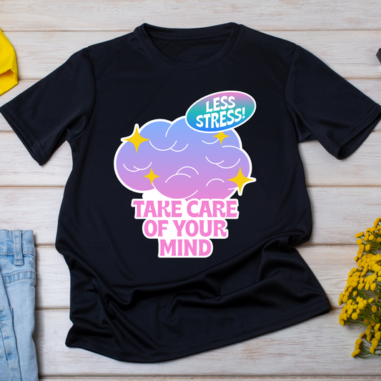 Less stress take care of your mind vector art Women's t-shirt - Premium t-shirt from Lees Krazy Teez - Just $19.95! Shop now at Lees Krazy Teez