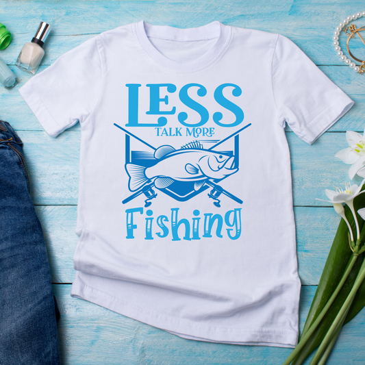 Less talk more fishing funny fisherwomen t-shirt - Premium t-shirt from Lees Krazy Teez - Just $20.95! Shop now at Lees Krazy Teez