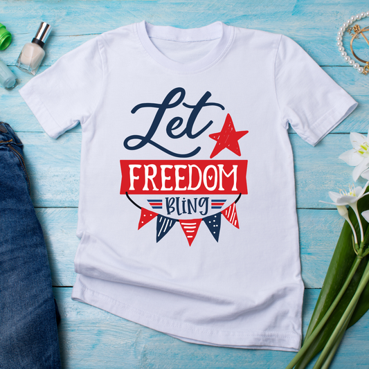 Let freedom bling awesome 4th of July Women's t-shirt - Premium t-shirt from Lees Krazy Teez - Just $19.95! Shop now at Lees Krazy Teez