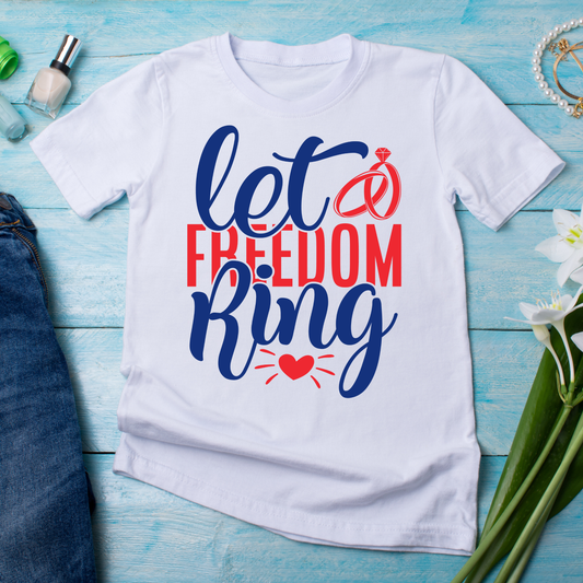 Let freedom ring 4th of july women's tee - Premium t-shirt from Lees Krazy Teez - Just $19.95! Shop now at Lees Krazy Teez