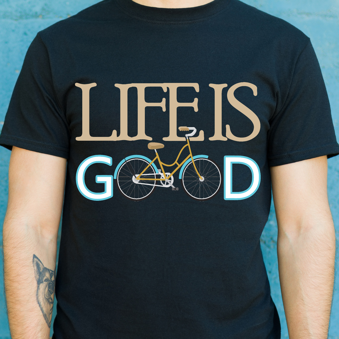 Life's good Men's riding bicycle t-shirt - Premium t-shirt from Lees Krazy Teez - Just $19.95! Shop now at Lees Krazy Teez