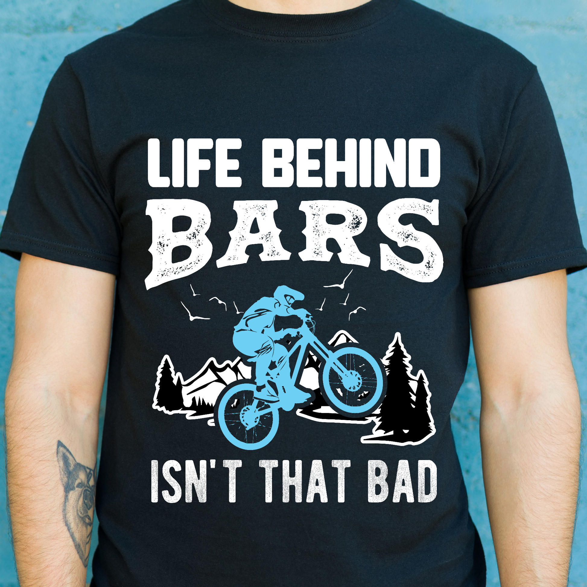 Life behind bars isn't that bad Men's bicycle t-shirt - Premium t-shirt from Lees Krazy Teez - Just $19.95! Shop now at Lees Krazy Teez