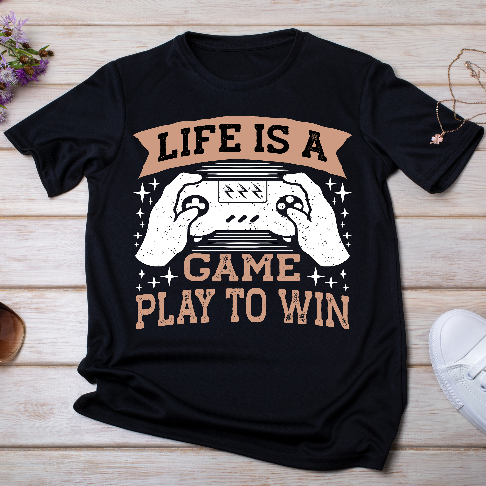 Life is a game play to win Women's gamer t-shirt - Premium t-shirt from Lees Krazy Teez - Just $19.95! Shop now at Lees Krazy Teez