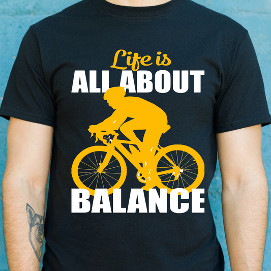 Life is all about balance Men's bicycle t-shirt - Premium t-shirt from Lees Krazy Teez - Just $19.95! Shop now at Lees Krazy Teez