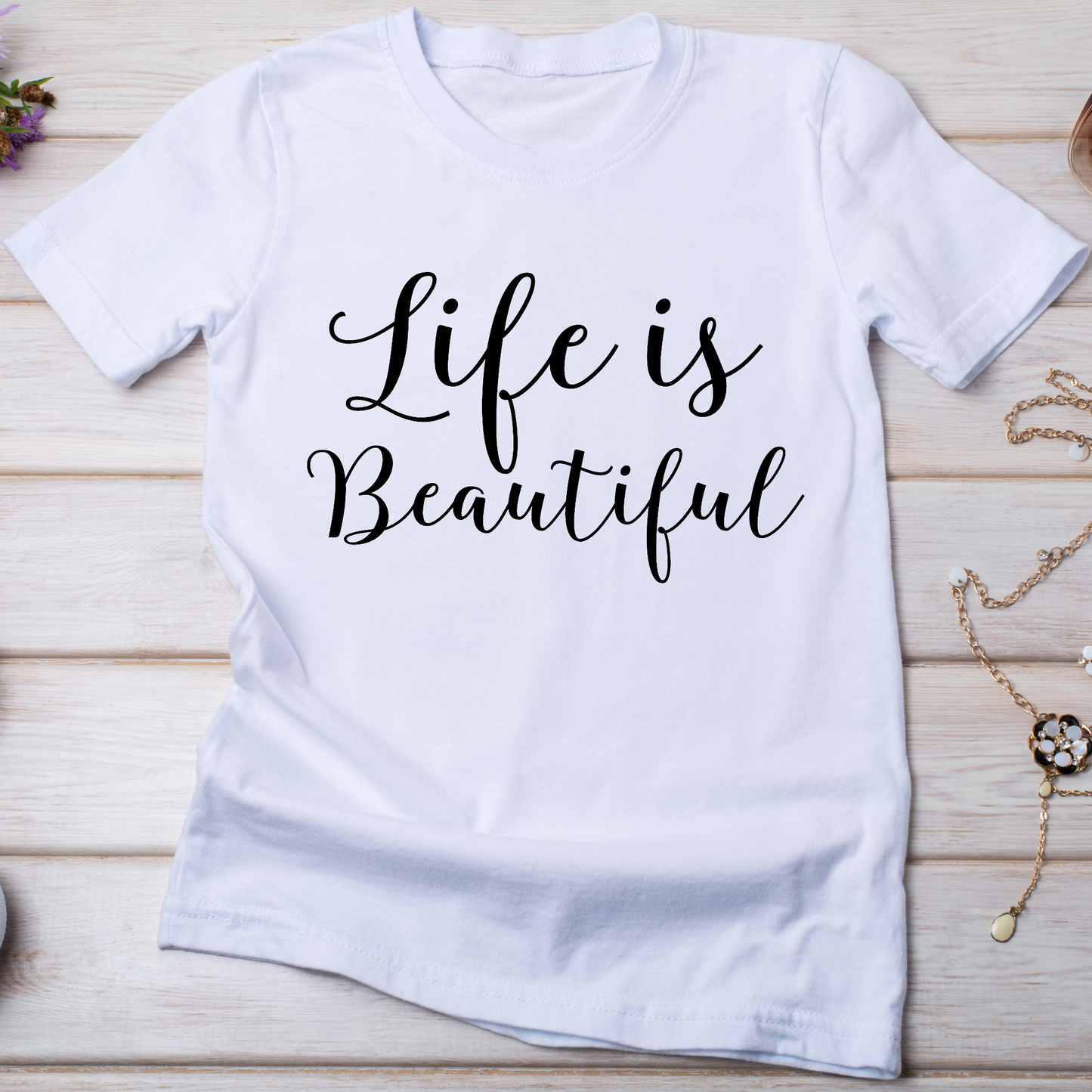 Life is beautiful Women's ladies wonderful tee - Premium t-shirt from Lees Krazy Teez - Just $19.95! Shop now at Lees Krazy Teez