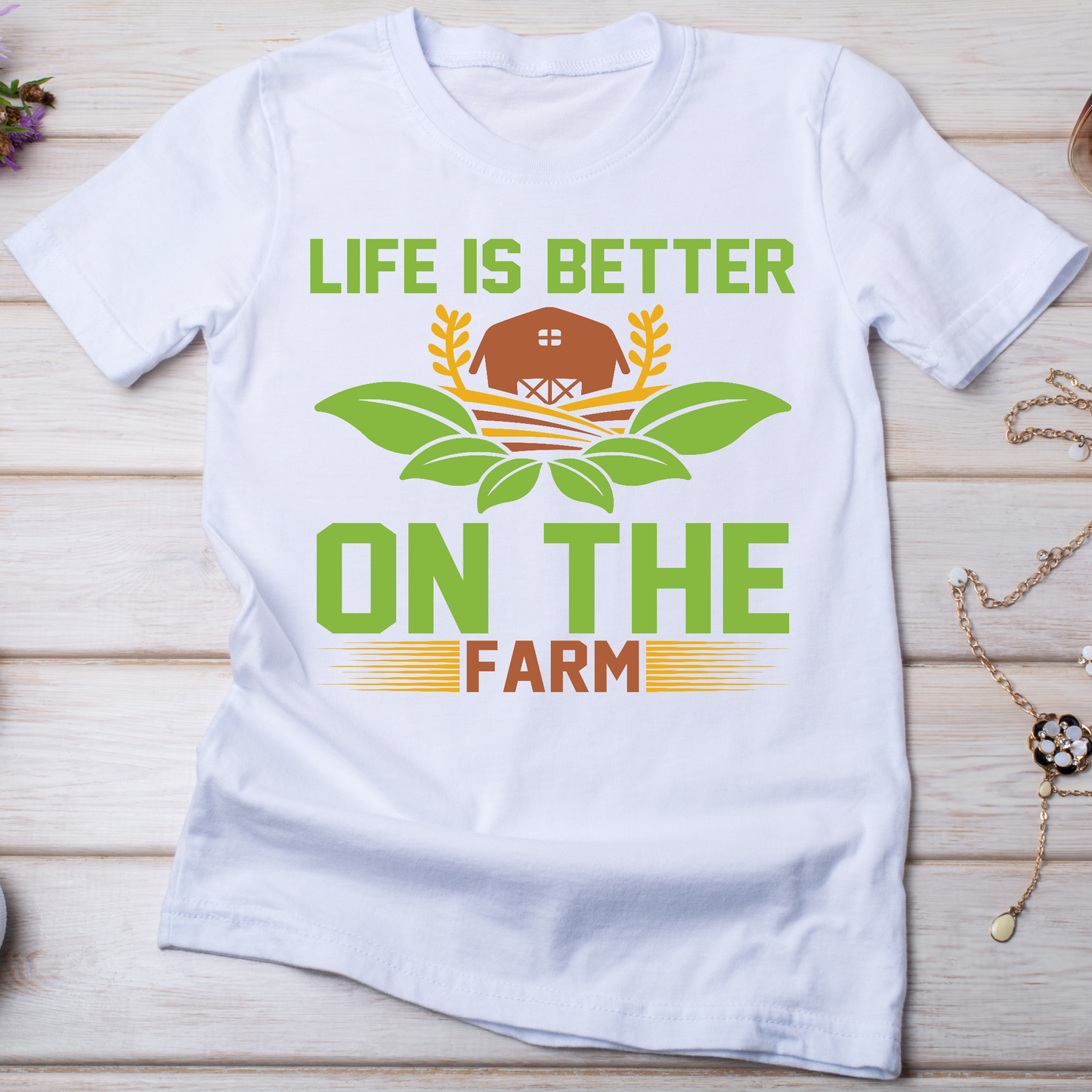 Life is better on the farm trendy farming t-shirt - Premium t-shirt from Lees Krazy Teez - Just $19.95! Shop now at Lees Krazy Teez