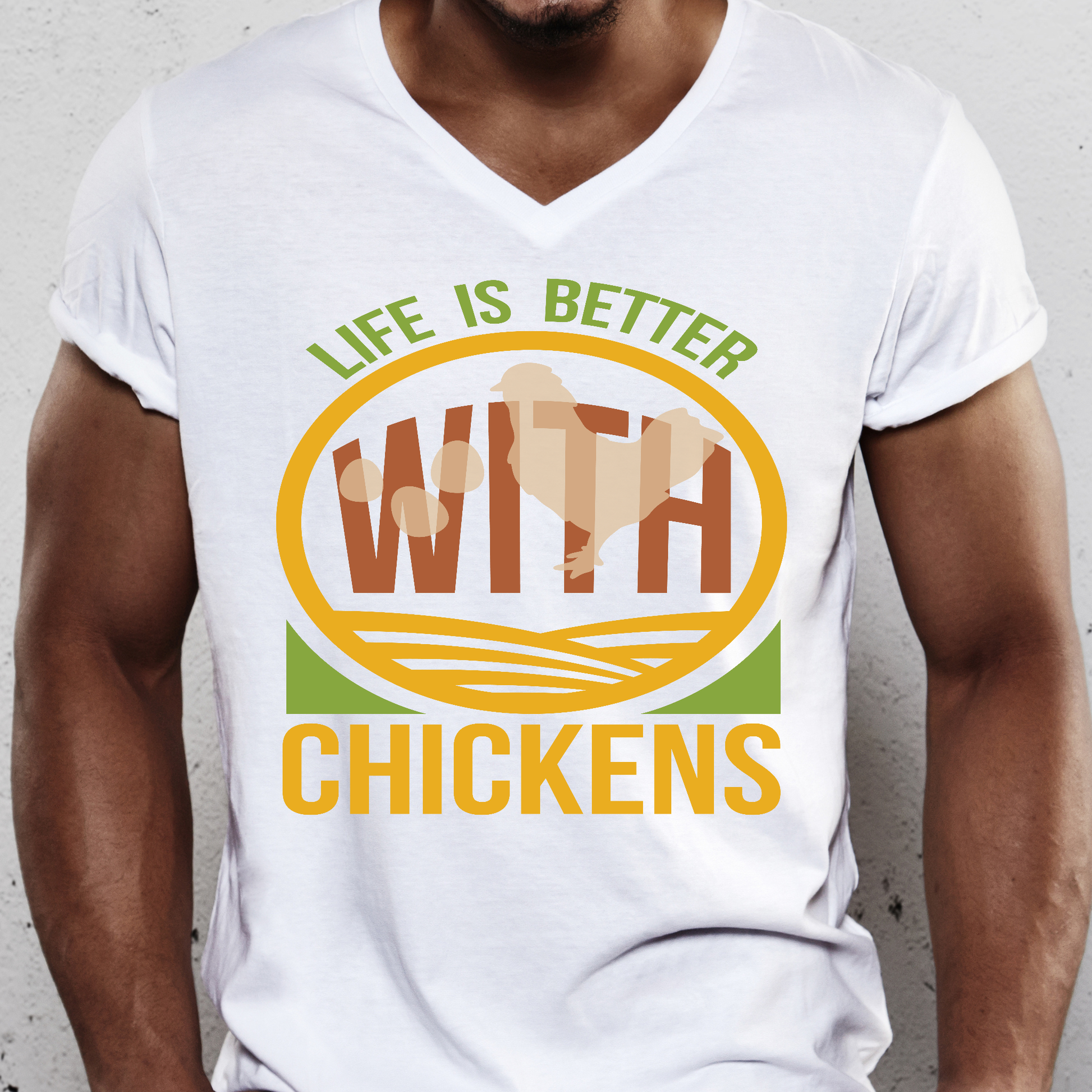 Life is better with chickens Men's farm t-shirt - Premium t-shirt from Lees Krazy Teez - Just $19.95! Shop now at Lees Krazy Teez
