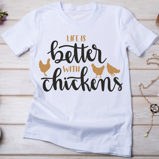 Life is better with chickens farm Women's t-shirt - Premium t-shirt from Lees Krazy Teez - Just $19.95! Shop now at Lees Krazy Teez