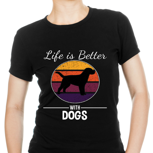 Life is better with dogs Women's dog t-shirt - Premium t-shirt from Lees Krazy Teez - Just $19.95! Shop now at Lees Krazy Teez
