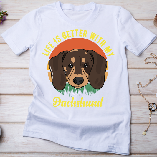 Life is better with my Duchshund Women's dog t-shirt - Premium t-shirt from Lees Krazy Teez - Just $19.95! Shop now at Lees Krazy Teez