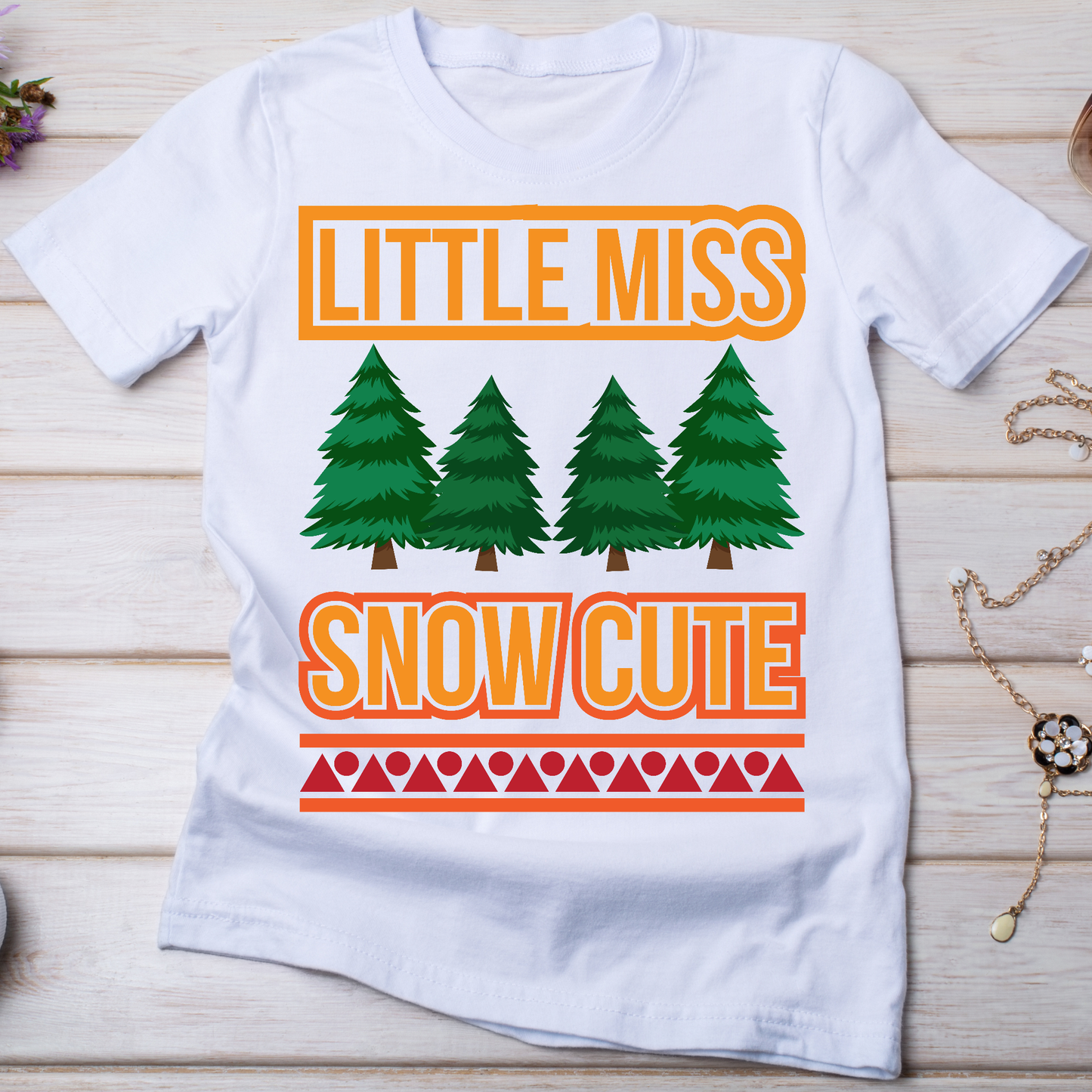 Little miss snow cute Women's Christmas t-shirt - Premium t-shirt from Lees Krazy Teez - Just $19.95! Shop now at Lees Krazy Teez