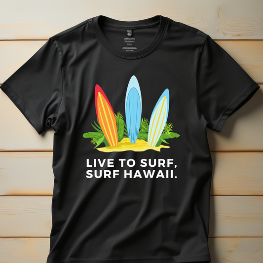 Live to surf Men's surfing shirt - funny hawaiian shirts - Premium t-shirt from Lees Krazy Teez - Shop now at Lees Krazy Teez