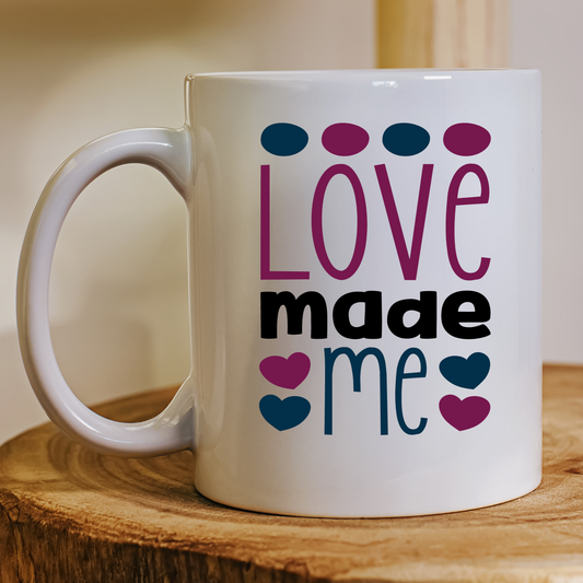 Love made me Valentines Mug - Premium mugs from Lees Krazy Teez - Just $24.95! Shop now at Lees Krazy Teez