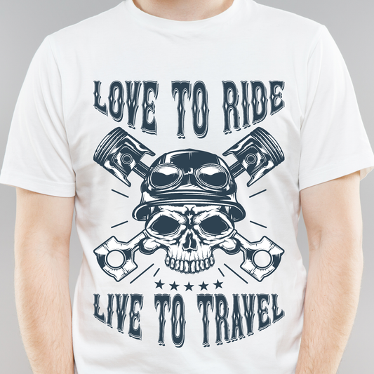 Love to ride live to travel motorcycle t shirt - Premium t-shirt from Lees Krazy Teez - Just $19.95! Shop now at Lees Krazy Teez