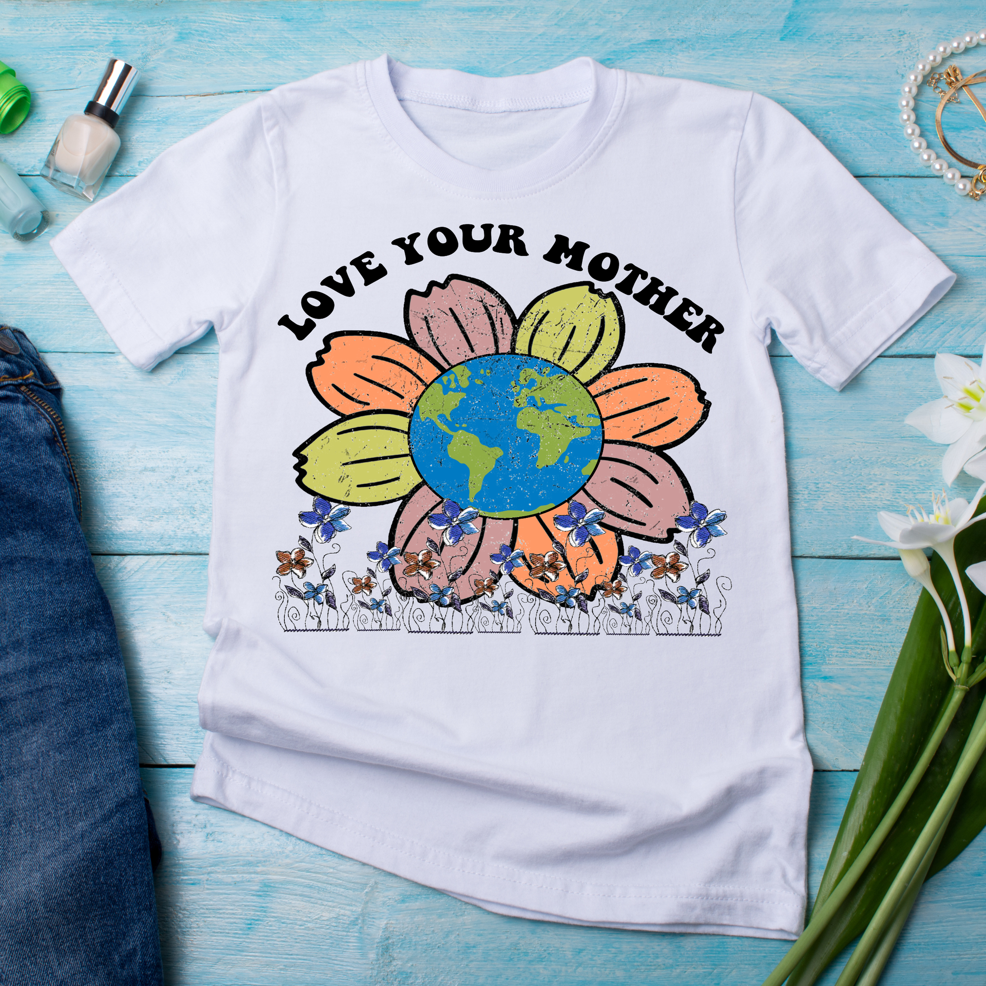 Love your mother women's tee t-shirt - Premium t-shirt from Lees Krazy Teez - Just $19.95! Shop now at Lees Krazy Teez