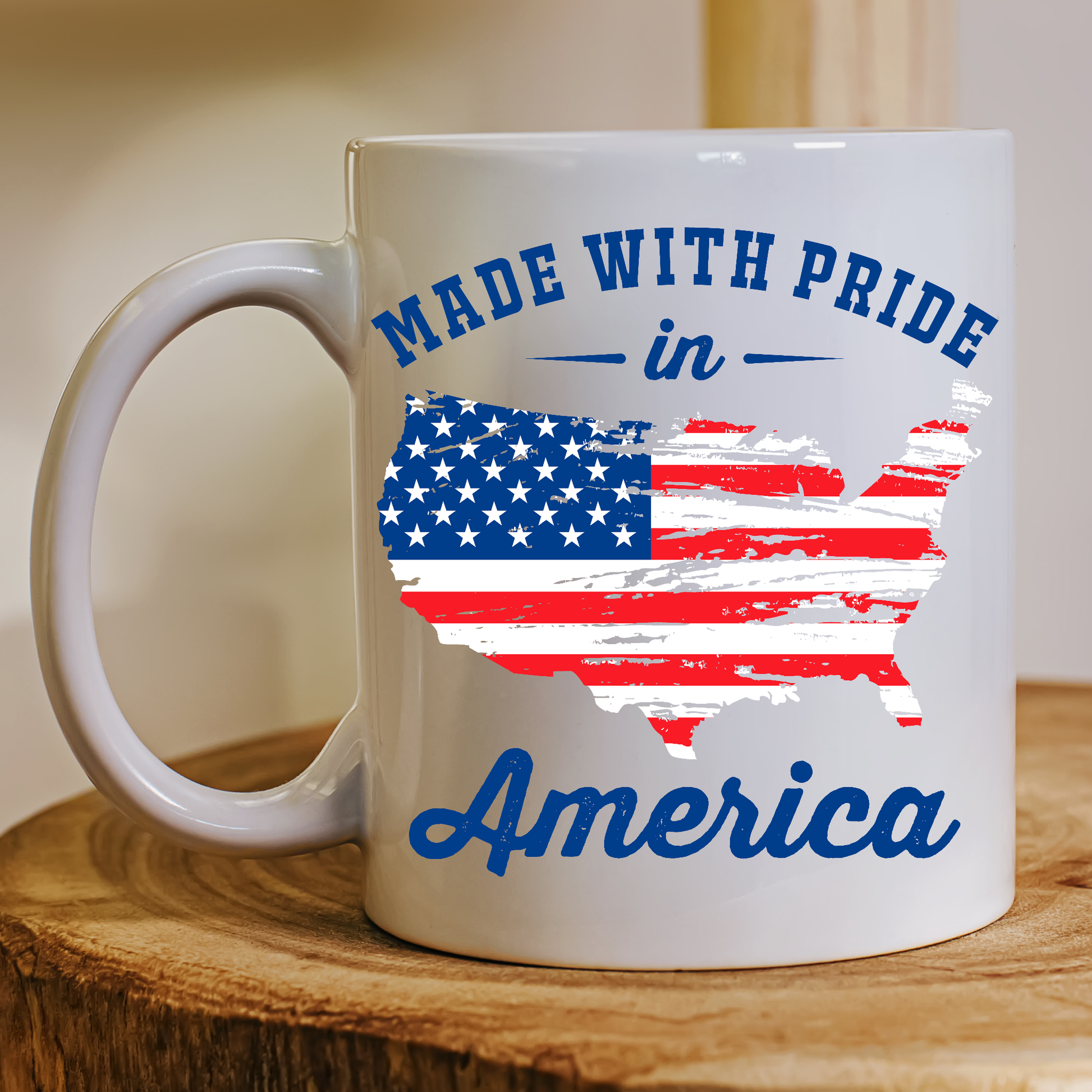 Made with pride in America Fourth of July Mug - Premium mugs from Lees Krazy Teez - Just $24.95! Shop now at Lees Krazy Teez