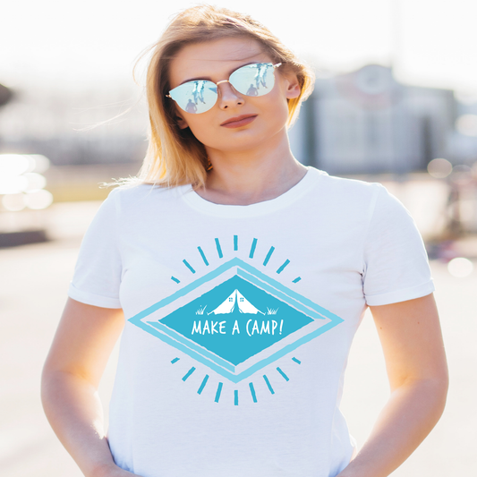 Make a camp adventure outdoor camping Women's tshirt - Premium t-shirt from Lees Krazy Teez - Just $19.95! Shop now at Lees Krazy Teez