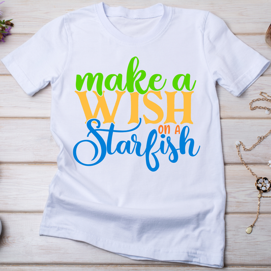Make a wish on a starfish - Women's t-shirt - Premium t-shirt from Lees Krazy Teez - Just $19.95! Shop now at Lees Krazy Teez