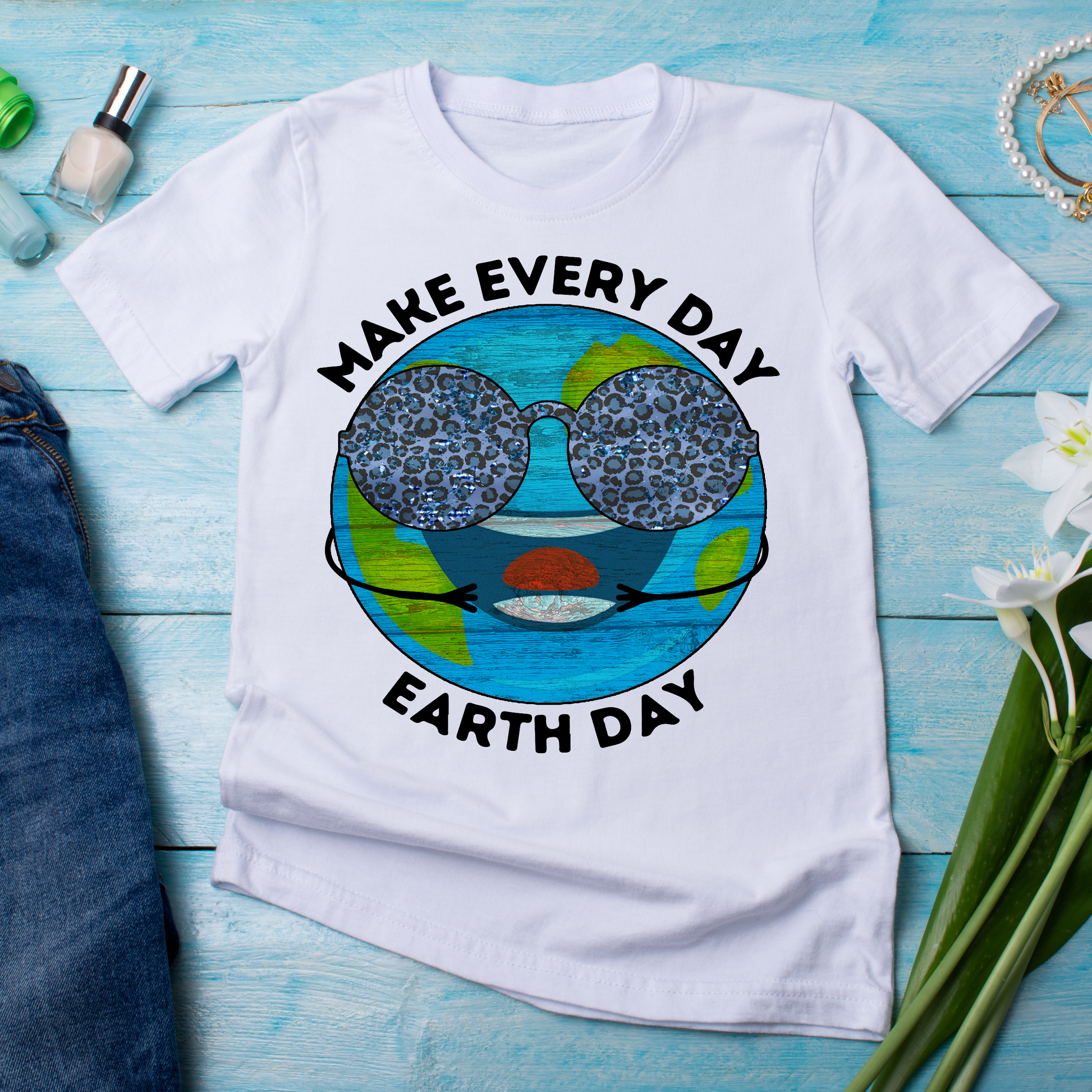 Make everyday earth day decor 2024 design t-shirt - Premium t-shirt from Lees Krazy Teez - Just $19.95! Shop now at Lees Krazy Teez