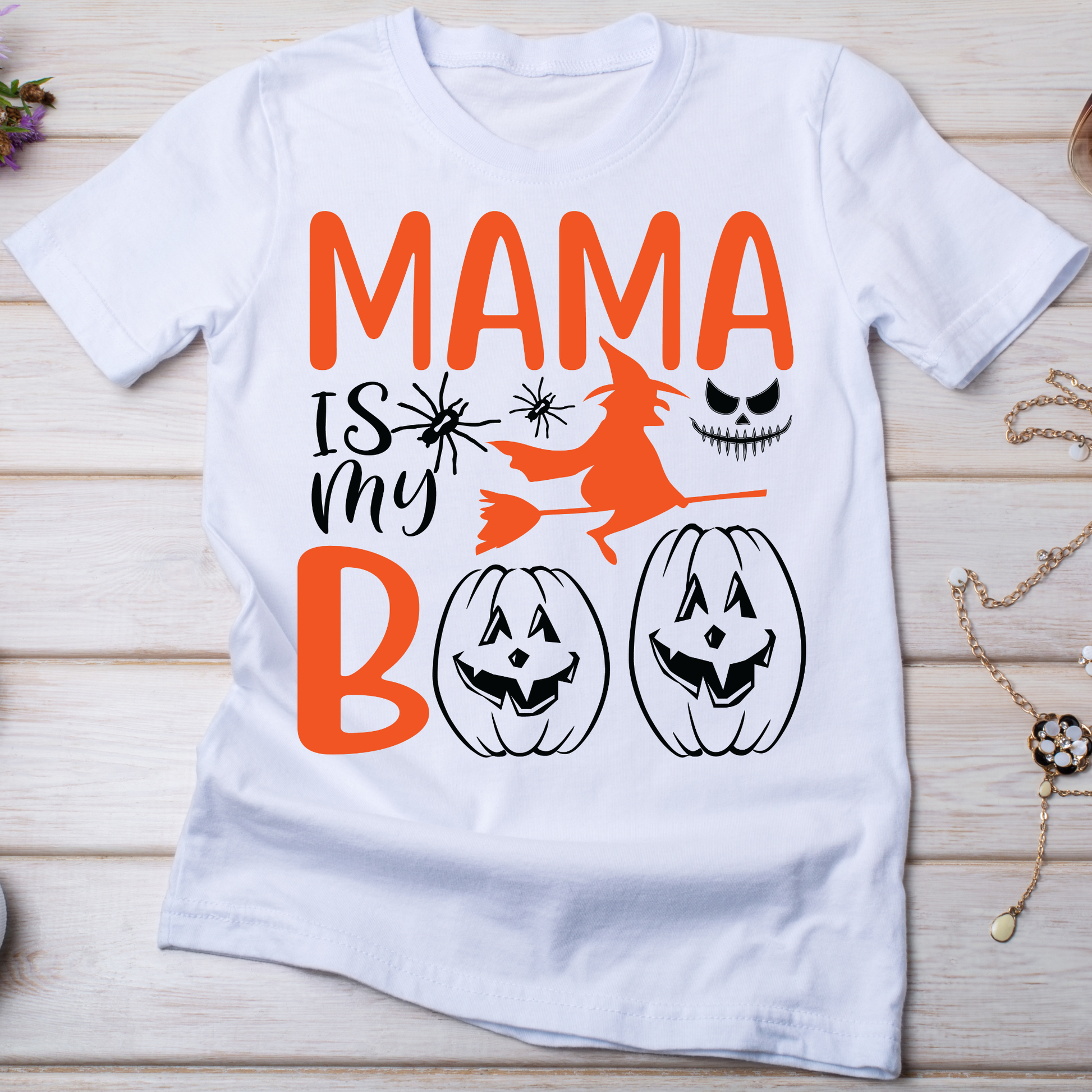 Mama is my boo Women's Halloween t-shirt - Premium t-shirt from Lees Krazy Teez - Just $19.95! Shop now at Lees Krazy Teez