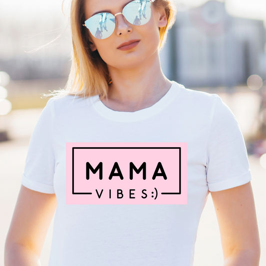 Mama vibes ladies parent tee - cool mommy shirt - Premium t-shirt from Lees Krazy Teez - Just $19.95! Shop now at Lees Krazy Teez