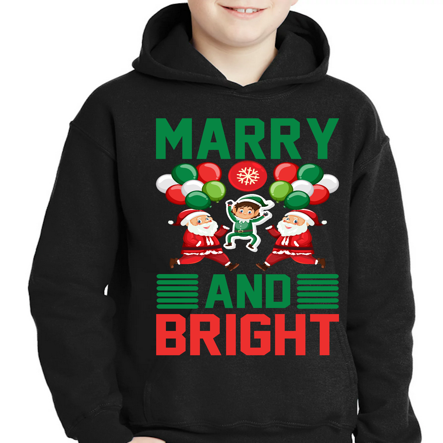 Marry and bright Boys Christmas Hoodie - Premium t-shirt from Lees Krazy Teez - Just $39.95! Shop now at Lees Krazy Teez
