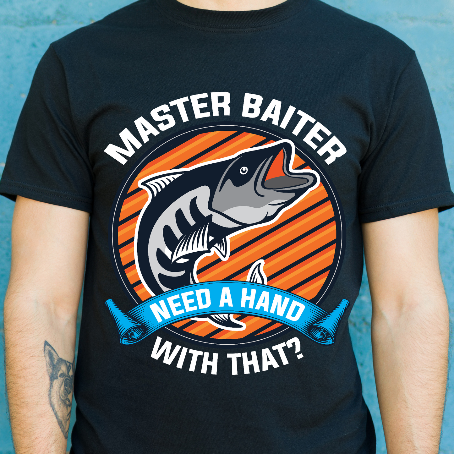 Master baiter need a hand with that funny fishing t-shirt - Premium t-shirt from Lees Krazy Teez - Just $19.95! Shop now at Lees Krazy Teez