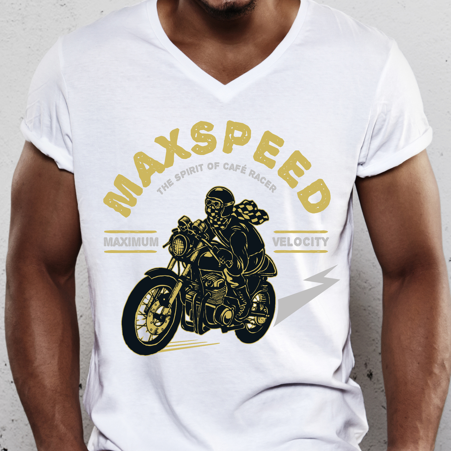 Maxspeed the spirit of cafe racer motorcycle Men's t-shirt - Premium t-shirt from Lees Krazy Teez - Just $19.95! Shop now at Lees Krazy Teez