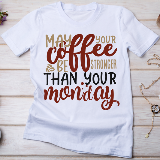 May your coffee by stronger than your monday t-shirt - Premium t-shirt from Lees Krazy Teez - Just $19.95! Shop now at Lees Krazy Teez