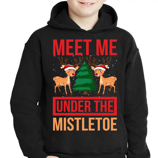 Meet me under the mistletoe Boys Christmas Hoodie - Premium t-shirt from Lees Krazy Teez - Just $39.95! Shop now at Lees Krazy Teez