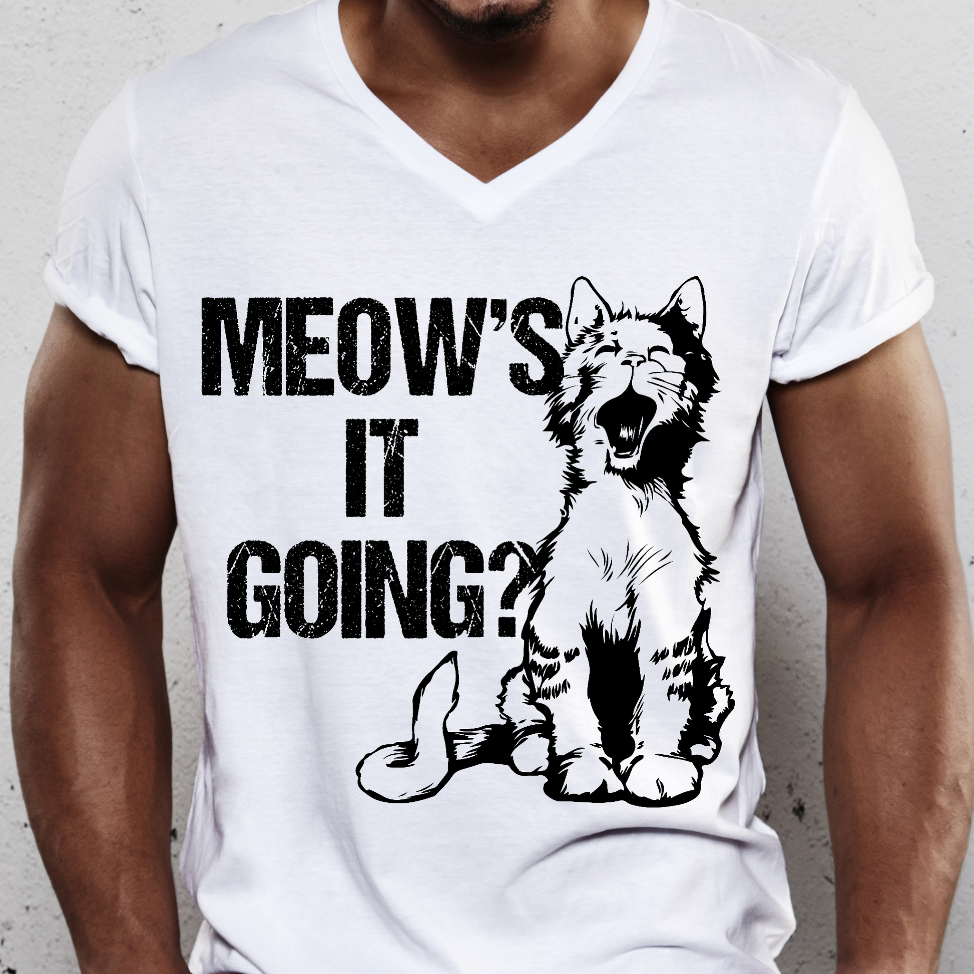 Meow's it going funny Men's cat animal t-shirt - Premium t-shirt from Lees Krazy Teez - Just $19.95! Shop now at Lees Krazy Teez