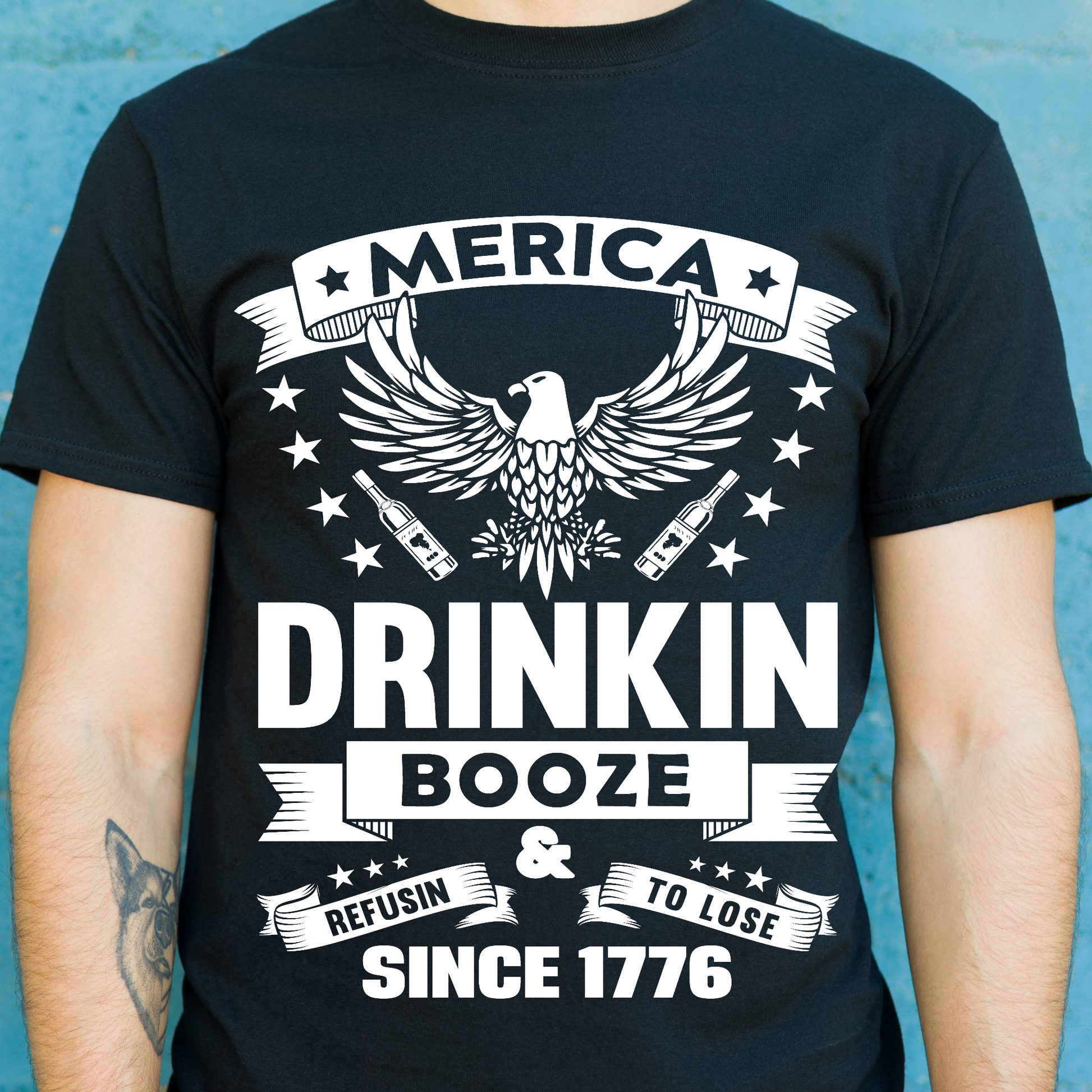 Merica drinkin booze since 1776 Men's Patriot drinking t-shirt - Premium t-shirt from Lees Krazy Teez - Just $19.95! Shop now at Lees Krazy Teez