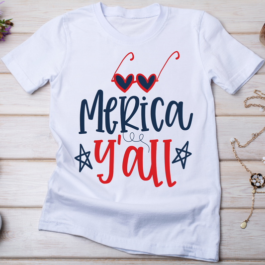 Merica y'all Women's 4th of July t-shirt - Premium t-shirt from Lees Krazy Teez - Just $19.95! Shop now at Lees Krazy Teez