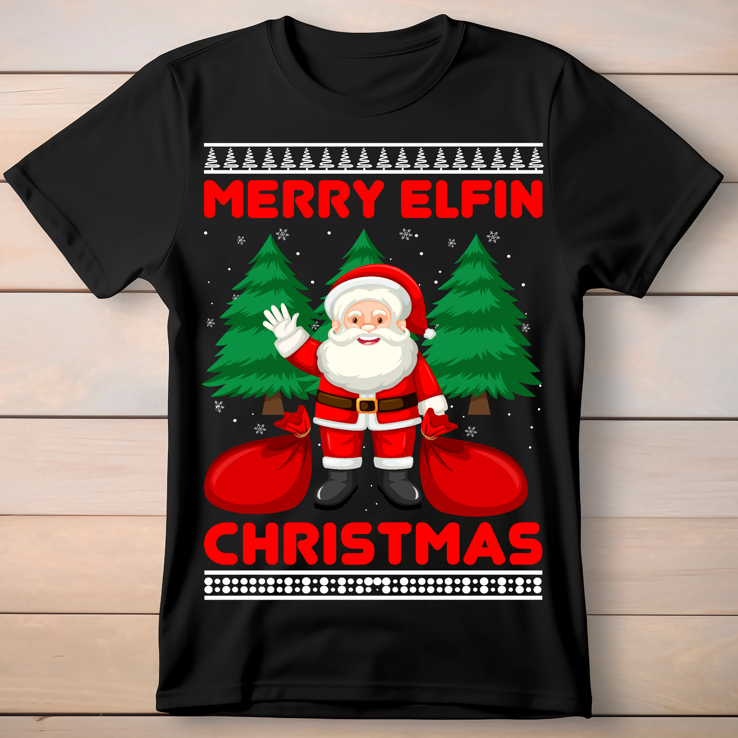 Merry Santa Elfin Christmas santa decoration t-shirt - Premium t-shirt from Lees Krazy Teez - Just $19.95! Shop now at Lees Krazy Teez