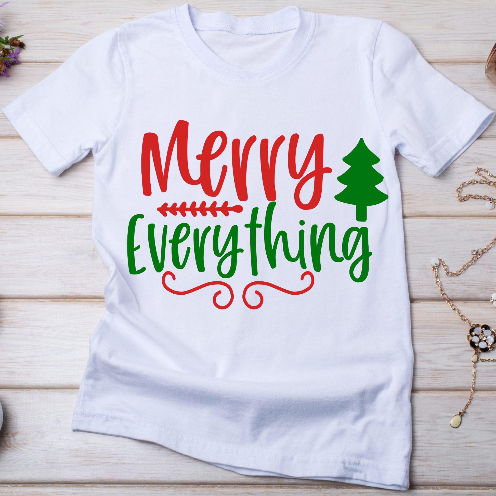 Merry everything Christmas Women's holiday t-shirt - Premium t-shirt from Lees Krazy Teez - Just $19.95! Shop now at Lees Krazy Teez