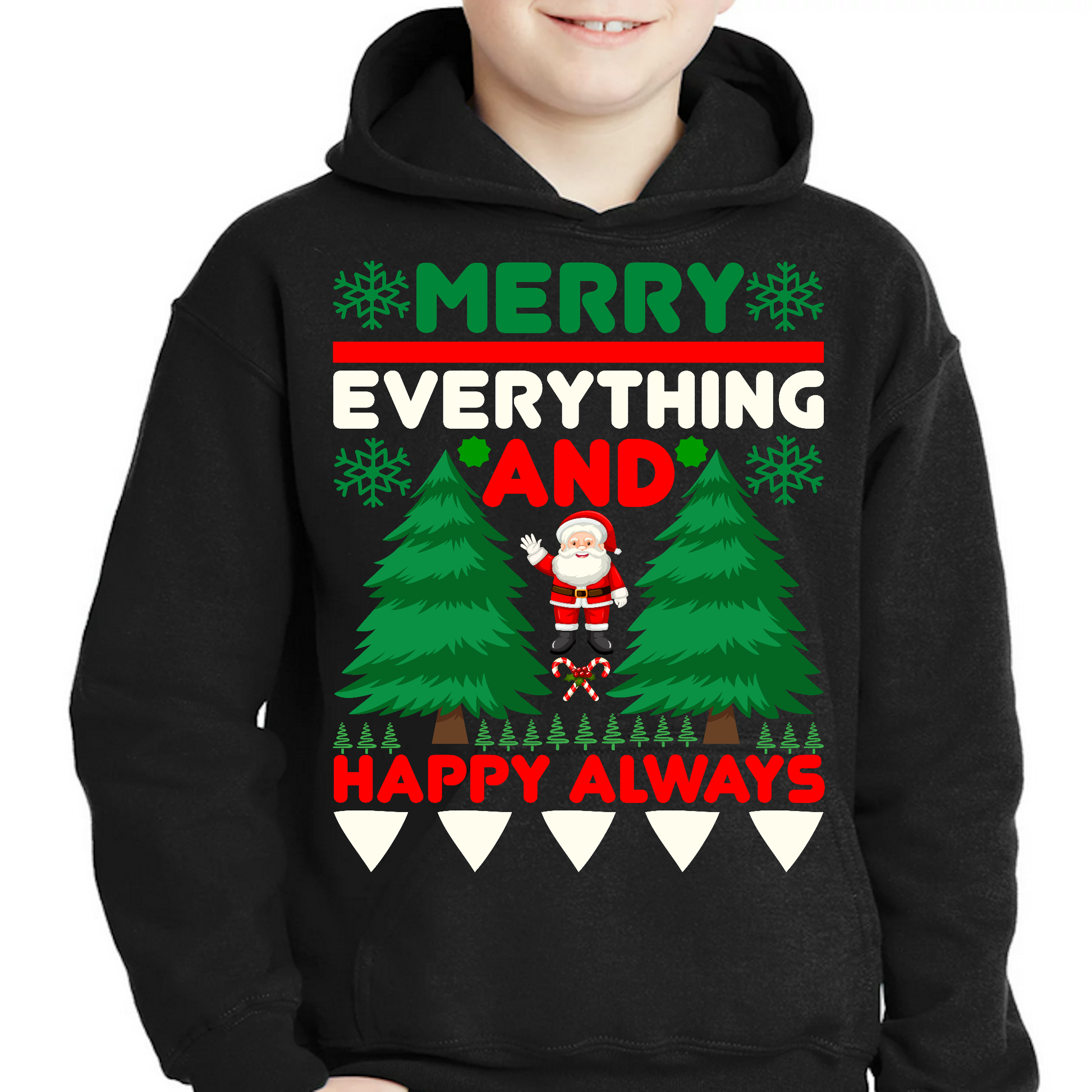 Merry everything and happy always Boys Christmas Hoodie - Premium t-shirt from Lees Krazy Teez - Just $39.95! Shop now at Lees Krazy Teez