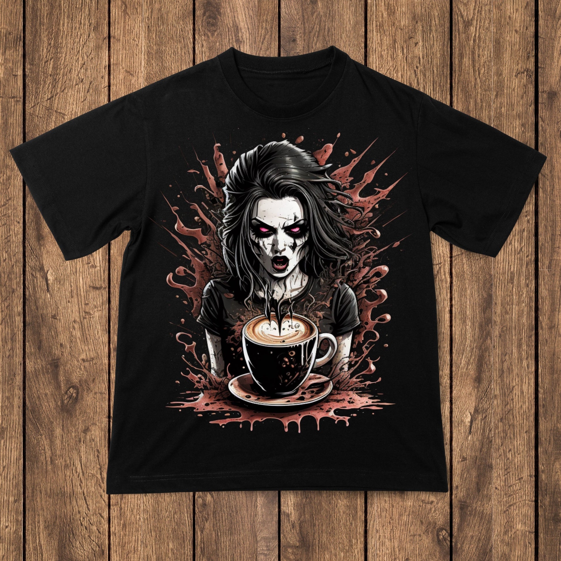 Midnight Mania coffee drinker Halloween - Scary Horror Tee - Premium t-shirt from Lees Krazy Teez - Just $24.95! Shop now at Lees Krazy Teez